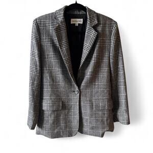 Vintage Bloomingdale’s Glen Plaid Wool Blazer Size 6